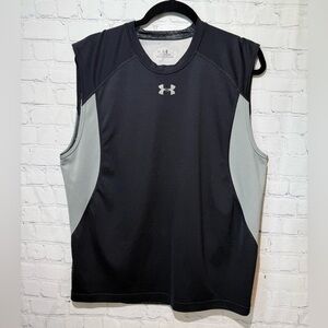 Under Armour heatgear size large black & gray sleeveless t-shirt